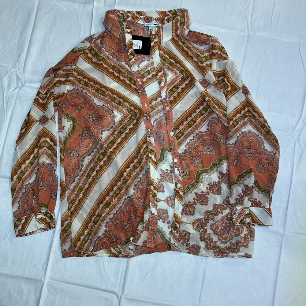 Fashionova mesh Silk long sleeve XL